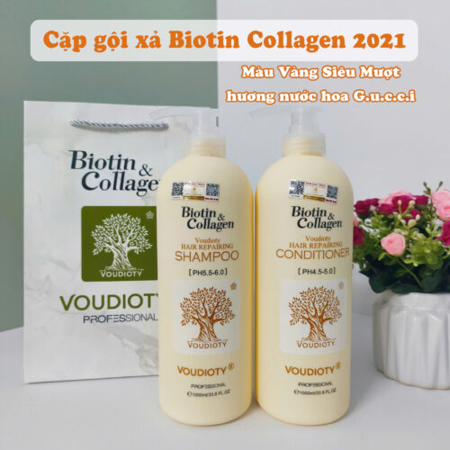 Dầu gội và dầu xả Biotin Collagen Voudioty Pasiori , 1000ml