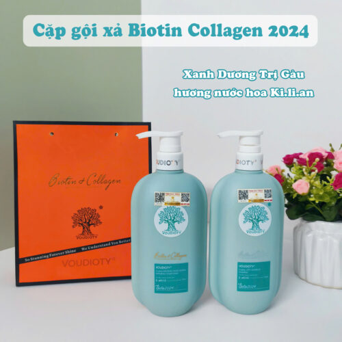 Cặp Gội Xả Biotin Collagen Giảm Rụng Tóc, Ngăn Gàu, Kiềm Dầu, Phục Hồi Tóc Khô Xơ, Hư Tổn, Óng mượt