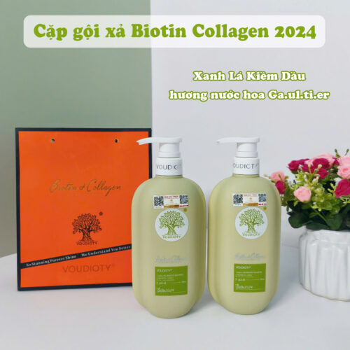 Cặp Gội Xả Biotin Collagen Giảm Rụng Tóc, Ngăn Gàu, Kiềm Dầu, Phục Hồi Tóc Khô Xơ, Hư Tổn, Óng mượt