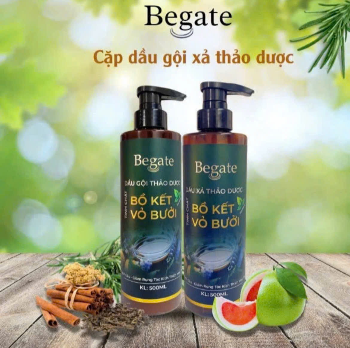 cặp gội - xả thảo dược sạch gàu không ngứa 500ml