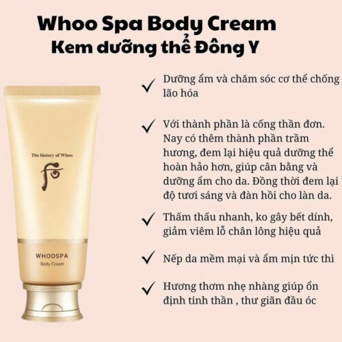 Kem Dưỡng Thể Đông Y Whoo Spa Body Cream 200ml.