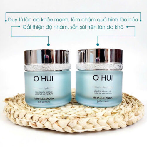 Kem Ohui xanh dưỡng cấp nước kiềm dầu giảm mụn cho da dầu Ohui Miracle Aqua Gel Cream