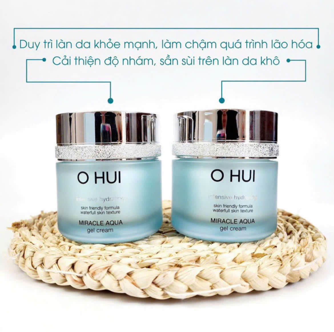 Kem Ohui xanh dưỡng cấp nước kiềm dầu giảm mụn cho da dầu Ohui Miracle Aqua Gel Cream
