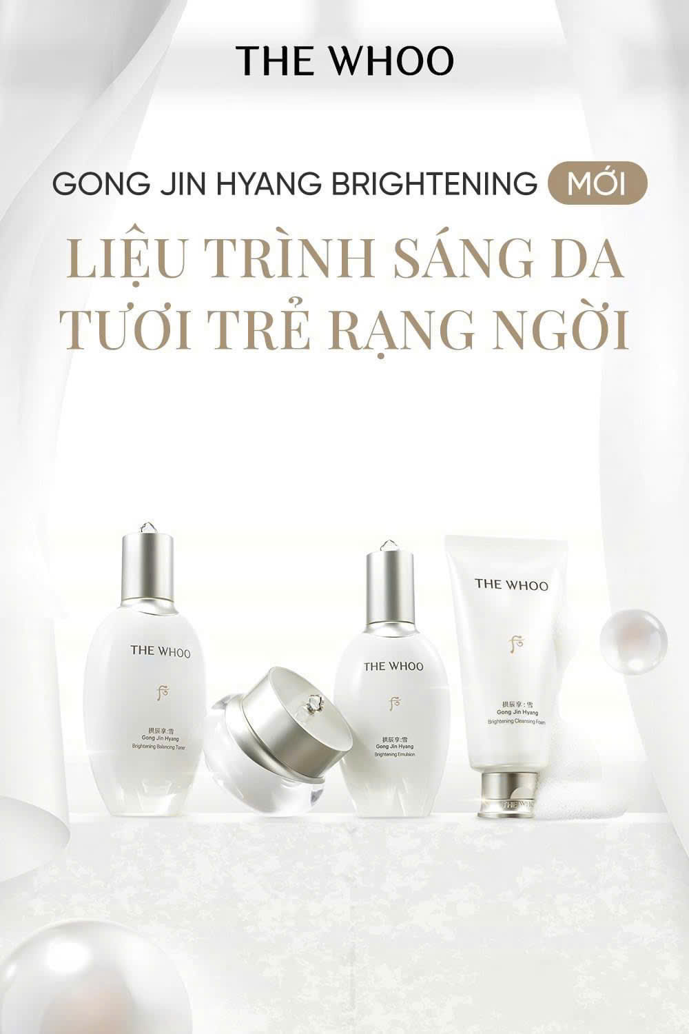 combo 4 món THE WHOO GONG JIN HYANG BRIGHTENING MỚI LIỆU TRÌNH SÁNG DA - TƯƠI TRẺ RẠNG NGỜI