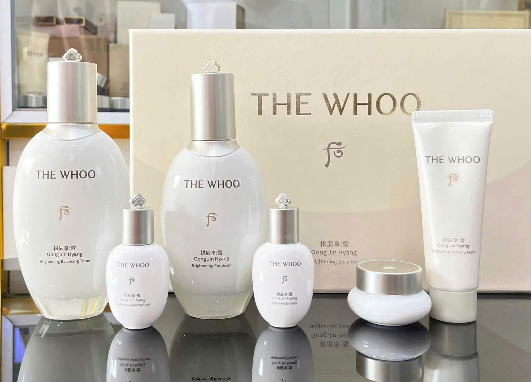 Set Dưỡng Trắng Da, Trị Nám Whoo Gong Jin Hyang Brightening Special Set 6 Sản Phẩm, Dưỡng Da Trắng Hồng Đẩy Lùi Tàn Nhang, Thâm Nám.