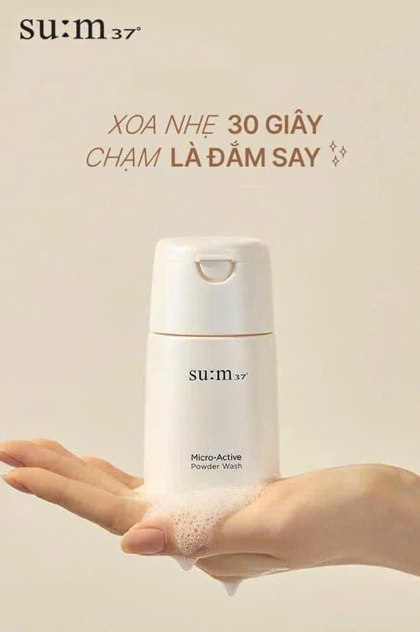 Sữa Rửa Mặt Dạng Bột Su:m37 Micro Active Powde sạch sâu sáng bóng da tức thì r Wash 60g